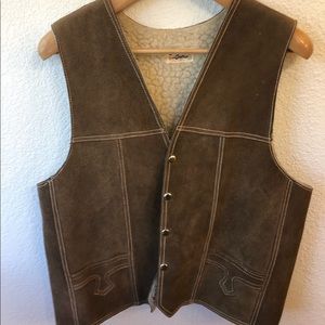 Suede leather vest